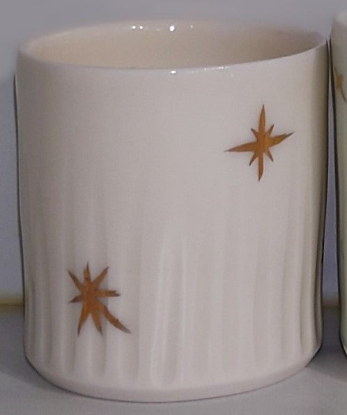 Porcelain Tea Light with 24 Carat Gold Lustre